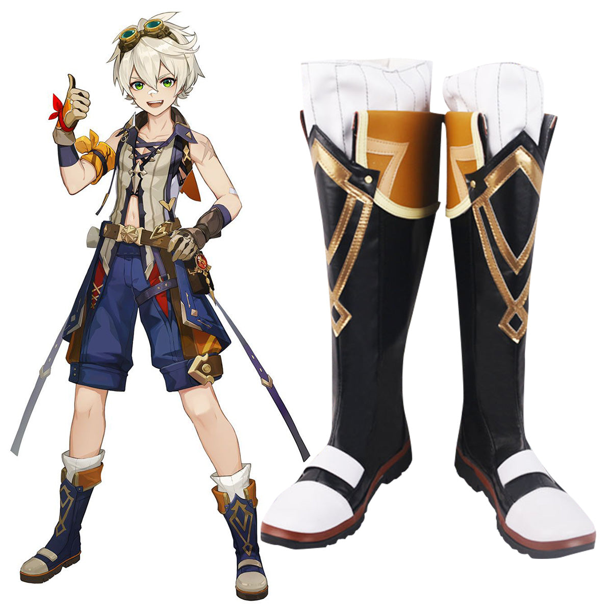 Genshin Impact Bennett Blue Shoes Cosplay Boots Shoes/Boots - Tophatter Daily Deals